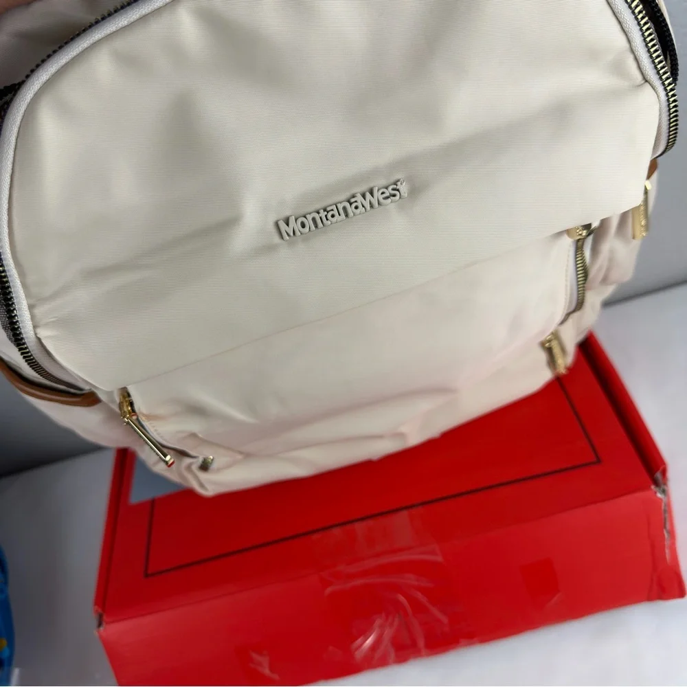 NWOT Montana West Medium Backpack for Women Lightweight Backpack Purse Beige - Picture 5 of 11